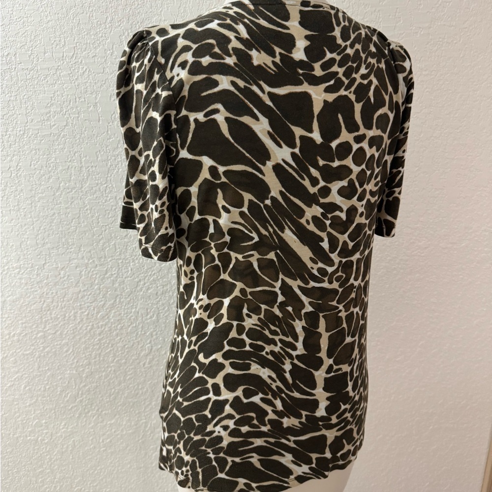 Laurel by Escada Vintage Animal Print Blouse Size 6 Designer Chic - Picture 9 of 13